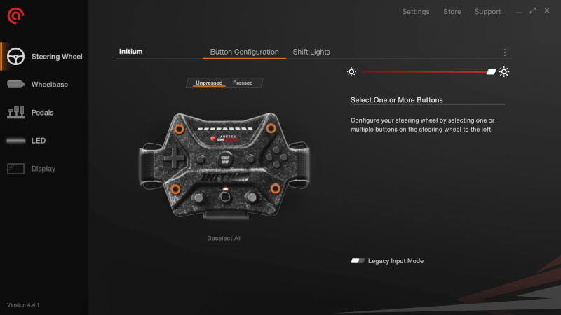 Initium Direct Steering Wheel pedal Ergonomics Illuminate quick release magnetic Glassfiber racing simulator simulation driving race Asetek.png